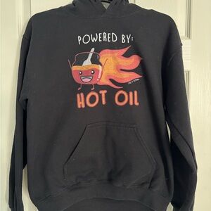Strictly Dumpling Black Graphic Chilli Hoodie “Hot Oil” Adult S (more like XS)